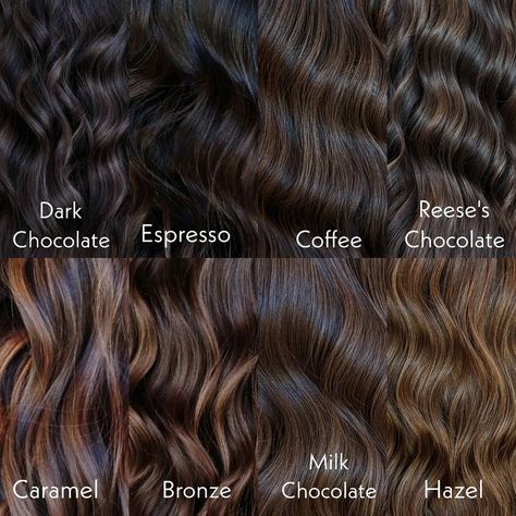 Different shades of ✨BRUNETTE✨ All of my brunette clients range between levels 1-5 and I promise, there are plenty of color ideas out… | Instagram Haircut 90s, Hair Color Guide, Dark Brunette Hair, Black Hair Balayage, Brown Hair Looks, Brown Hair Inspo, Hair Color Chart, Brunette Hair With Highlights, Types Of Hair