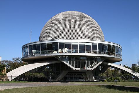 Buenos Aires Planetarium, "Galileo Galilei", 1966, Architecht: Enrique Jan Sphere Architecture, Galileo Galilei, Landscape Architecture Drawing, Modernist Architecture, World Pictures, Modern Life, Architecture Model, Palermo, Architecture Drawing