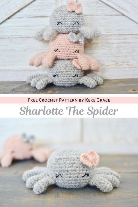 Spider Crochet Pattern, Amigurumi Spider, Crocheted Stuffed Animals, Spider Crochet, Small Amigurumi, Pola Amigurumi, Crochet Animals Free Patterns, Crochet Amigurumi Free Patterns, Beginner Crochet Projects