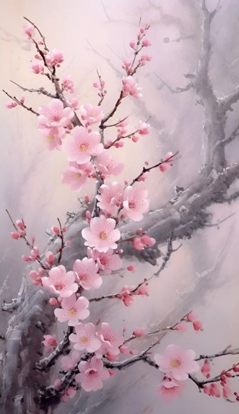 Amazing Painting Ideas, Painting Ideas Beautiful, Art Painting Easy, Art Ideas For Beginners, Art Floral Japonais, Sakura Painting, Pink Flowers Art, Blossom Tree Tattoo, Painting Hacks