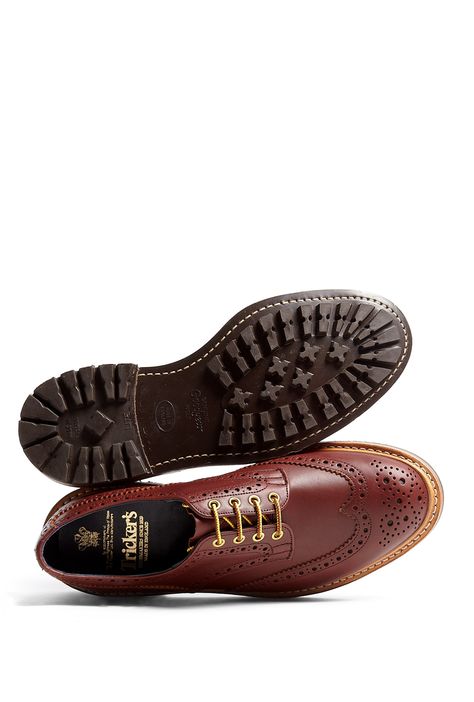 Burgundy Commando Brogue Bourton Shoes by Trickers Fashion Etiquette, Trickers Shoes, Manly Style, Black Suit Men, Shoes World, Classical Style, Leather Shoes Men, Fashion Outlet, Men's Style