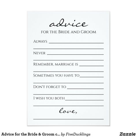 Advice For The Bride, Poster Design Tutorials, Wishes For The Bride, Groom Card, Wedding Advice Cards, Wedding Notes, Wedding G, Advice For Bride, Wedding Shower Games