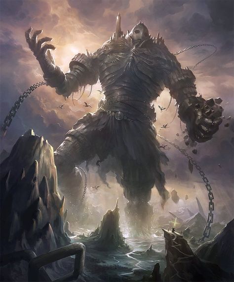 Card: Hulking Giant Giants Concept Art, Dark Creatures, Heroic Fantasy, Giant Monsters, Fantasy Beasts, 다크 판타지, Alien Concept Art, Monster Concept Art, Fantasy Setting