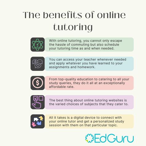 Technology has had a major impact on education. Online tutoring has made learning more accessible and convenient. You can now get a quality education without having to be physically present in a classroom.👌 Here's a detailed look at the varied benefits of online tutoring.👌 #inspiration #tutoring #education #teachers #EdGuru #EdGuruEdge #education #teaching #classroom #elearning #schoolprincipals #schoolleadership Tutoring Business Forms, Tutoring Flyer, Tutoring Business, School Leadership, Quality Education, Social Media Network, Online Tutoring, Teaching Classroom, A Classroom