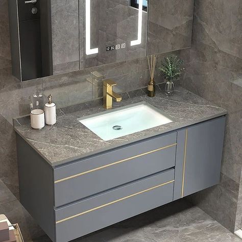 Vanity Remodel, Floating Vanity Bathroom, Bathroom Vanity Remodel, Bathroom Vanity With Sink, Condo Furniture, Vanity With Sink, Undermount Bathroom Sink, Stone Bathroom, Floating Bathroom Vanity