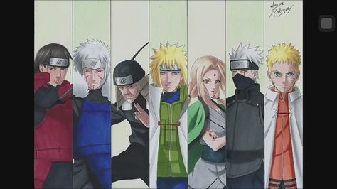 All Hokages - Drawing  #Beautiful #FanArt Naruto Painting, Copic Multiliner, Naruto Minato, Naruto Vs Sasuke, Naruto Teams, Naruto Drawings, Naruto Comic, Naruto Sasuke Sakura, Naruto Uzumaki Shippuden