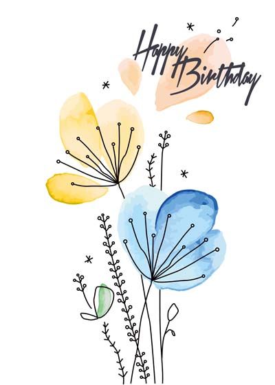 Watercolour 50th Birthday Cards, Happy Birthday Watercolor Card, Watercolor Birthday Card Ideas, Watercolor Birthday Cards, Birthday Card Drawing, Watercolor Paintings For Beginners, Watercolor Birthday, Bday Cards, Watercolor Bookmarks