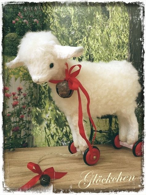 PDF Pattern BABY LAMB "Gloeckchen" :) - by Eileen Seifert - Teddy-Manufaktur Lamb Sewing Pattern, Sheep Crafts, Crochet Mat, Baby Lamb, Wet Felt, Teddy Bear Stuffed Animal, Doll Play, Needle Felt, Artist Doll