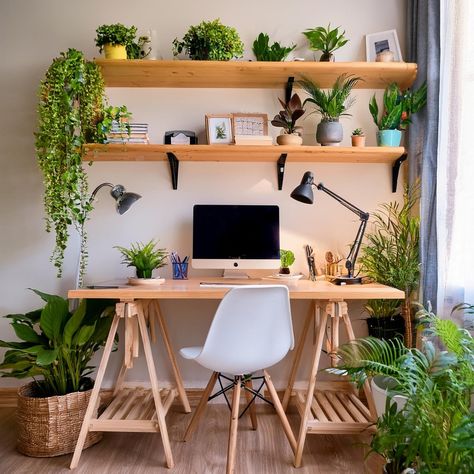 10 Small Home Office Ideas Workspace Inspirations To DIY Tiny Office Space Ideas, Tiny Office Space, Office Bedroom Ideas, Industrial Workspace, Pink Home Office, 70s Living Room, Small Home Office Ideas, Tiny Home Office, Cozy Workspace