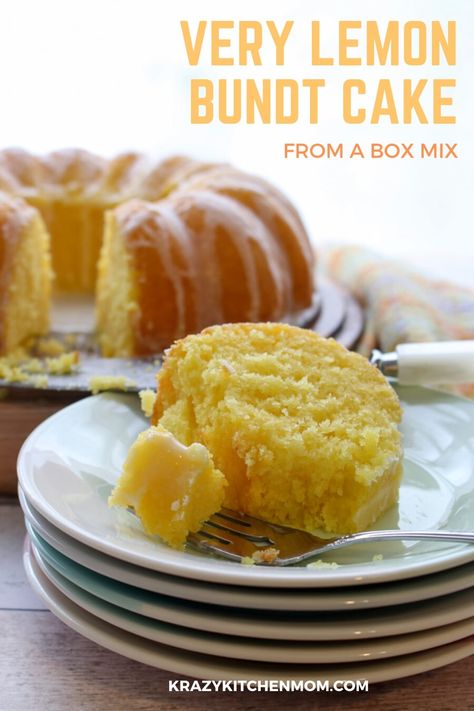 Calling all my lemon lovers! I have the lemon bundt cake recipe of your dreams. The ultimate dessert recipe for anyone who loves the flavor of lemon. It's moist, sweet, and tart and you cannot stop at just one piece. It's made from a box mix with a fresh tangy lemon glaze. Moist Lemon Cake Recipe, Lemon Cake Mix Recipe, Lemon Bundt Cake Recipe, Box Lemon Cake, Recipes Using Cake Mix, Moist Lemon Cake, Lemon Pound Cake Recipe, Bundt Cake Recipe, Lemon Bundt Cake