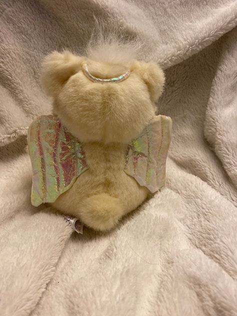 Angel Teddy Bear, Iridescent Wings, Angel Bear, Art Concepts, Yellow Cream, Little Bear, Bear Toy, Stuffed Animal, Soft Plush