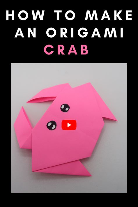 Origami Beach Theme, Origami Crab Tutorial, Paper Crab, Origami Animals, Red Paper, Beach Theme, Instructional Video, Crafts To Do, Beach Themes