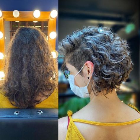 Female Undercut Hairstyle for Curly Hair Female Undercut, Undercuts For Women, Hairstyle Female, Hairstyle For Curly Hair, Undercut Curly Hair, Undercut Hairstyle, Undercut Hairstyles Women, Curly Undercut, Undercut Long Hair