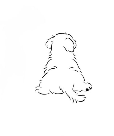 Cool Animal Tattoos, Golden Retriever Tattoo, Cavalier Dog, Animal Tattoo Ideas, Cute Little Tattoos, Cute Tiny Tattoos, Detailed Coloring Pages, Small Hand Tattoos, Doodle Dog