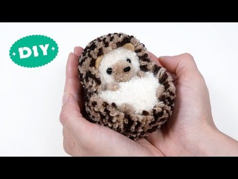 🦔 Diy Hedgehog Pom Pom 🧶 How to make Hedgehog from Yarn 🦔 - YouTube Hedgehog Pom Pom, Pompom Hedgehog Diy, Hedgehog Crochet Pattern Free, Diy Hedgehog, Diy Christmas Baubles, Hedgehog Craft, Crochet Hedgehog, Diy Pom Poms, Chia Pet