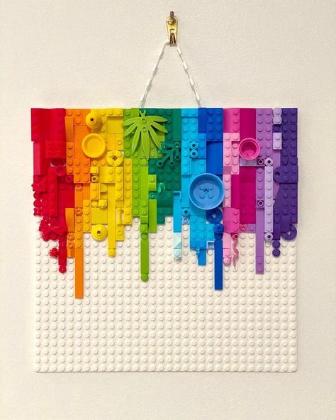 Aesthetic Lego, Lego Wall Art, Lego Diy Crafts, Lego Letters, Art On The Wall, Lego Flowers, Lego Mosaic, Lego Challenge, Lego Wall