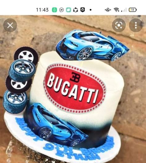 Bugatti Car Cake, Bugatti Birthday Cake, Bugatti Cake, Car Cakes For Boys, Cars Cake Design, Bugatti Royale, 6th Birthday Cakes, Bugatti Cars, Car Cake