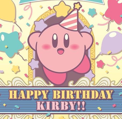 Kirby Birthday Party Ideas, Illustration Chat, Kirby Party, Kirby Birthday, Watch Icon, Starco Comic, Birthday Things, Kirby Art, 17th Birthday