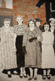 untitled work by Sue Stone (contemporary), British textile artist (mediacache) Embroidered Photos, Embroidered Portrait, Applique Art, Textile Art Embroidery, Creative Textiles, Free Motion Embroidery, Hand Stitch, Textile Fiber Art, Thread Art