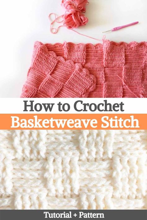 How to Crochet Basketweave Stitch Basket Stitch Crochet, Aip Bread, Making A Basket, Basket Weave Stitch, Basket Stitch, Basket Weave Crochet, Small Bunny, Knit Items, Crochet Rugs