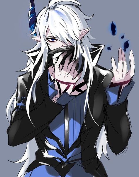 Powerful Anime, Anime Demon Boy, Elsword, Chibi Drawings, Fantasy Warrior, Anime Oc, Awesome Anime, Cute Anime Guys, White Hair