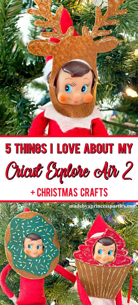 Cricut Ideas For Elf On The Shelf, Elf On The Shelf Ideas Cricut, Elf On The Shelf Cricut Projects, Cricut Elf Ideas, Elf On The Shelf Props Diy, Elf On Shelf Cricut Ideas, Diy Elf Props, Cricut Elf On The Shelf, Cricut Air 2 Projects Ideas