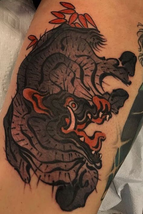 Viking Boar Tattoo, Japanese Pig Tattoo, Traditional Boar Tattoo, Crawling Wolf Tattoo Traditional, Traditional Japanese Fox Tattoo, Wild Boar Tattoo, Boar Tattoo, Wolf Head Tattoo, Traditional Bear Tattoo