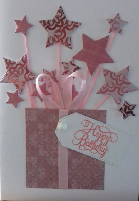 Cricut Birthday Cards, Cricut Birthday, Birthday Card Craft, Homemade Birthday Cards, Bday Cards, Star Cards, 16 Birthday, Birthday Cards For Women, Cricut Cards