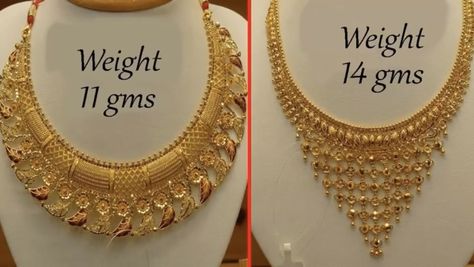 30 Grams Gold Necklace Designs, 10 Grams Gold Necklace, Gold Choker Design, Indian Gold Necklace Designs, Bridal Foot Jewelry, Choker Design, Bridal Jewelry Sets Brides, Bridal Necklace Designs, Gold Bridal Necklace