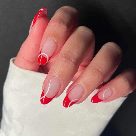 40 Prettiest Summer Nails to Inspire You Red French Tip Nails, Red French Manicure, Red French Tip, Nail Decals Diy, Red Manicure, Sky Nails, Red French, Red Nail Designs, Wedding Nails For Bride