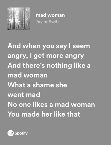 Mad Women Lyrics, Mad Woman Taylor Swift Lyrics, Mad Women Taylor Swift, Mad Woman Taylor Swift, Spotify Quotes, Powerful Lyrics, Real Lyrics, Indigo Eyes, Alevel Art