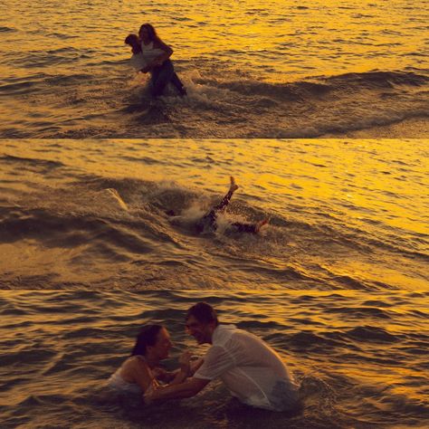 Joy is running into the ocean fully clothed on warm summer nights and playing tag as the sun sets on the horizon I think. I got to know Mia + Cam during the twenty minute walk to & from this spot and it turns out we have pretty similar stories. What a blessing it is to photograph moments like this, I was smiling so big behind the camera the whole time let me tell ya. beach shoot, couples photoshoot, movie scenes, romcom, cinema, cinematography, color grading, couples inspo, running, swimmin... Ocean Cinematography, Beach Cinematography, West Coast Florida, Movie Photoshoot, Couple Running, Beach Date, Behind The Camera, Beach Shoot, Sun Sets