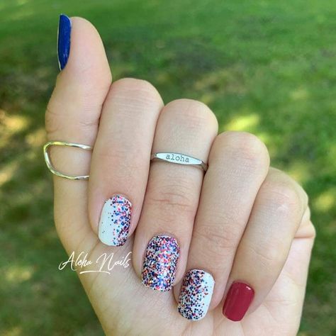 Red White And Beautiful Color Street, Color Street 4th Of July Nails, Colorstreet Combos, Nail Combos, Patriotic Nails, 4th Of July Nails, Holiday Nail Art, July Nails, Street Nails