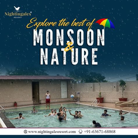 Monsoon Creative Ads, Monsoon Creatives, Resort Creative Ads, Underground Swimming Pool, Hotel Ads, Luxury Swimming Pools, Monsoon Season, Real Estate Marketing Design, Social Media Advertising Design