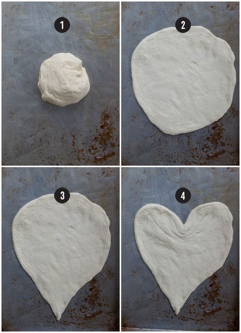 Diy Heart Pizza, Heart Pizza Tutorial, Heart Pizza Recipe, Pizza Recipies, Valentines Brunch, Heart Pizza, Pizza Shapes, Heart Shaped Pizza, Homemade Foods