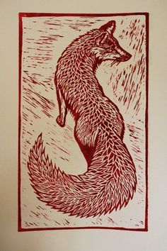 Be cool, Sea waves and The wave on Pinterest Woodcut Art, Relief Printmaking, Linoleum Print, Linocut Printmaking, Lino Art, Fox Illustration, Linocut Art, Printmaking Art, Woodcuts Prints