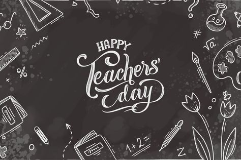 Happy Teachers Day! #happyteachersday2023 Happy Teachers Day Board Decoration, School Chalkboard Art, Teachers Day Drawing, Chalkboard Pictures, Graphic Tutorial, Teachers Day Poster, World Teacher Day, Teacher Day, World Teachers