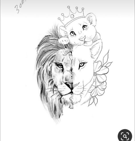 Tattoos Dedicated To Your Kids, Lions Family, Indian Feather Tattoos, Lion Art Tattoo, Tattoo Over Scar, Pumpkin Tattoo, Nightmare Before Christmas Tattoo, Family Tattoo Designs, Cool Wrist Tattoos