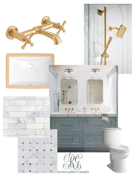 Dream House Kid's Bathroom Mood Boards - Randi Garrett Design Bathroom Mood Board, Kids Bathroom Design, Bathroom Marble, Boy Bath, Boys Bathroom, Girls Bathroom, Upstairs Bathrooms, Blue Bathroom, Room Planning