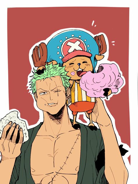 Zoro And Chopper Cute, Chopper And Zoro One Piece, Zoro And Chopper, Chopper Zoro, Zoro Chopper, One Piece Chopper, One Piece Tattoos, One Piece Funny, Zoro One Piece