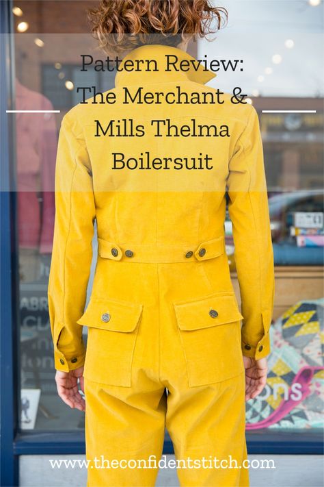 Pattern review of DIY sewing the Merchant & Mills Thelma Boilersuit Jumpsuit in Corduroy. Gender Neutral Sewing. Non binary. Coverall Sewing Pattern, Boiler Suit Sewing Pattern, Boilersuit Sewing Pattern, Merchant And Mills Patterns, Boiler Suit Street Style, Boiler Suit Pattern, Coverall Outfit Women, Jeans Sewing Pattern, Vintage Coveralls