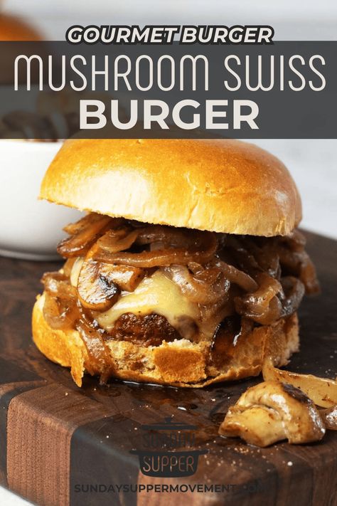 Burger Seasoning Recipe, Handheld Recipes, Best Burger Seasoning, Burger Recipes Seasoning, Gourmet Burgers Recipes, Swiss Burger, Mushroom Burger Recipe, Gameday Food, Healthy Burger Recipes