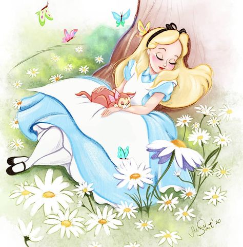 Aline Sant' Anna on Instagram: “Forgive me for the repost, but on days when you face technical difficulties, dominance remains Alice's tranquility.  hehe #Fanart  . . . .…” Sant Anna, Alice In Wonderland Illustrations, Alice In Wonderland Aesthetic, Alice In Wonderland Characters, Alice In Wonderland Disney, Disney Board, Wallpaper Themes, Instagram Painting, My Darling