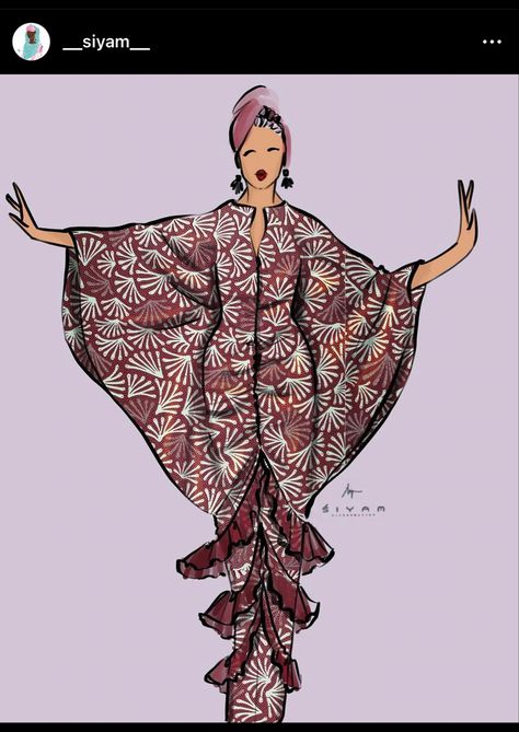 Kaftan Kaftan Drawing, Abaya Illustration, Atampa Styles, Caftan Dress Kaftan, Ankara Dress Designs, Kimono Gown, African Styles, African Hair Braiding Styles, Dress Kaftan