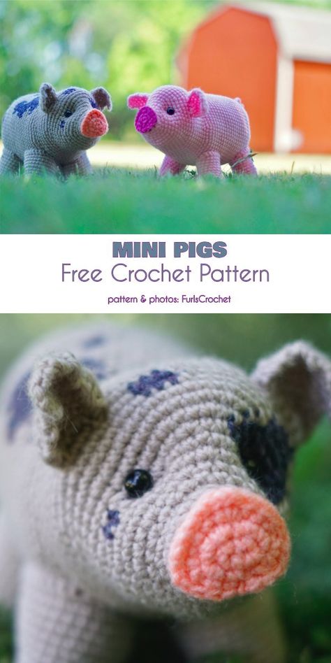 Amigurumi Baba, Double Crochet Decrease, Crochet Pig, Mini Pigs, Crochet Decrease, Pola Amigurumi, Crochet Amigurumi Free, Haken Baby, Crochet Animal Patterns