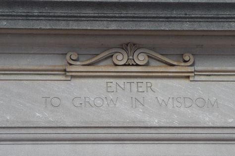 "Enter to Grow in Wisdom" - found on gate leading into Harvard Yard, Harvard Unversity. Son Of Athena Aesthetic, Pjo Fanfic, Widener Library, Myth Aesthetic, Library Cambridge, Athena Aesthetic, Harvard Yard, Athena Cabin, Greek Pantheon