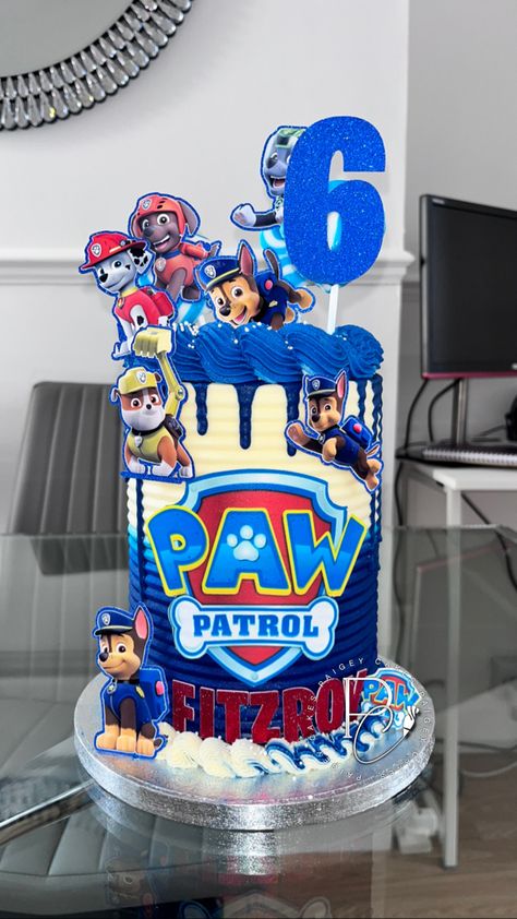 Blue Paw Patrol Cake, Chase Birthday Cake Paw Patrol, Chase Birthday Party, Chase Paw Patrol Cake, Paw Patrol Chase Cake, Papas Birthday, Paw Patrol Birthday Cake Boys, Paw Patrol Birthday Party Cake, Birthday Cale