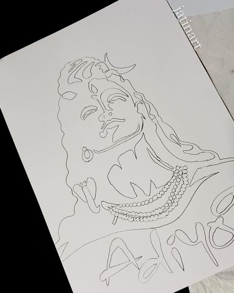 Sanatan Dharm Drawing, Bholenath Canvas Painting, Adiyogi Shiva Drawing Outline, Isha Shiva Drawing, Shiv Outline, Adiyogi Outline, Adiyogi Pencil Sketch, Shiv Painting Canvases Easy, Shiv Ji Drawing Easy For Kids