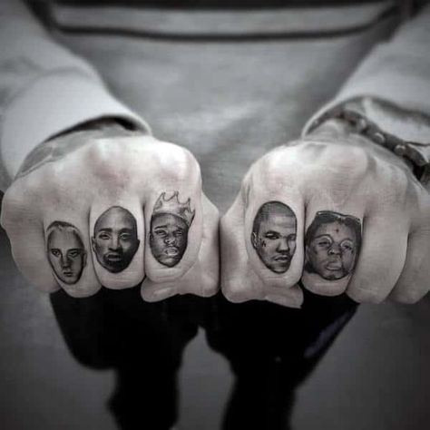 2pac Tattoos, Eminem Tattoo, Hip Hop Tattoo, Herren Hand Tattoos, Unique Half Sleeve Tattoos, Christian Sleeve Tattoo, Gangsta Tattoos, Fan Tattoo, Knuckle Tattoos