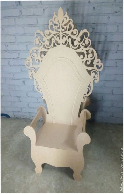 Wooden chair Throne cnc filefile cnclaser cuttingcncfile | Etsy Party Rental Ideas, Disney Princess Birthday Party, Throne Chair, Cozy Chair, Carved Furniture, Cnc Design, Creation Deco, Holiday Crafts Christmas, Woodworking Wood